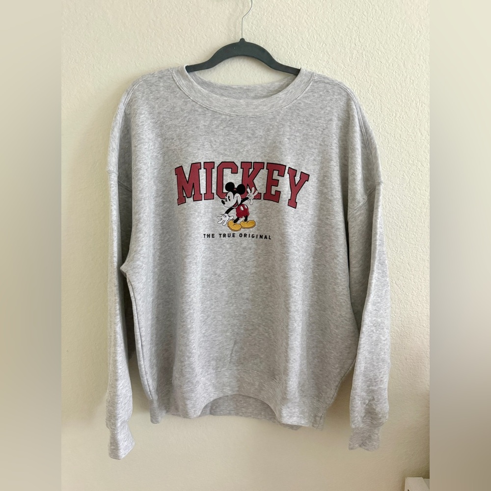 Disney Mickey Mouse Gray Crewneck Sweater
